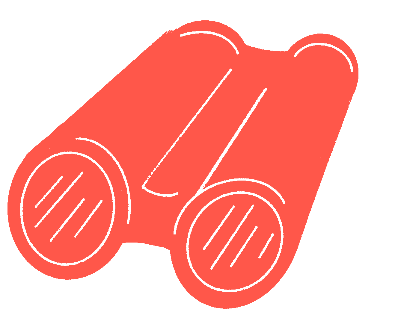 A hand drawn illustration of binoculars